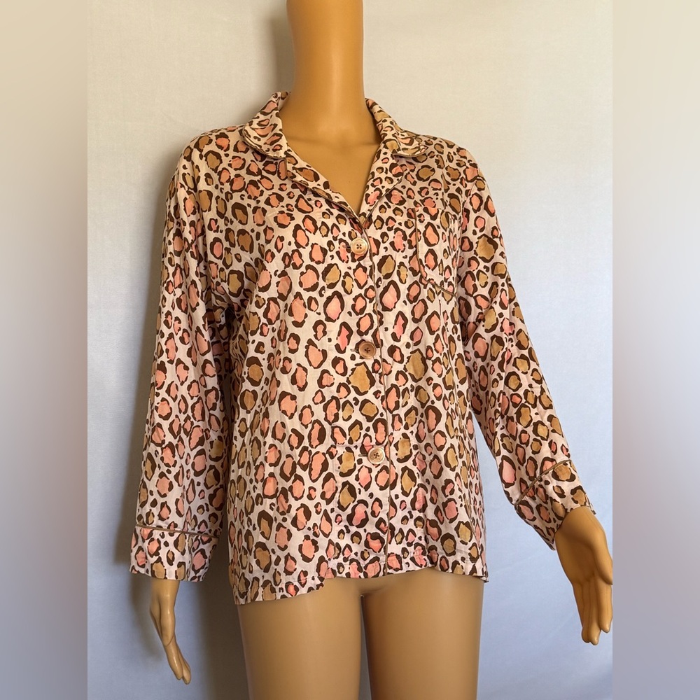 Pink + Tan Leopard Print Kay J’s by Kay Unger Neiman Marcus